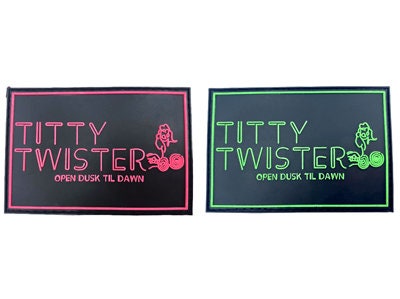 Titty Twister Open from Dusk Til Dawn Glow in the Dark Neon Airsoft PVC Morale Cosplay Patch