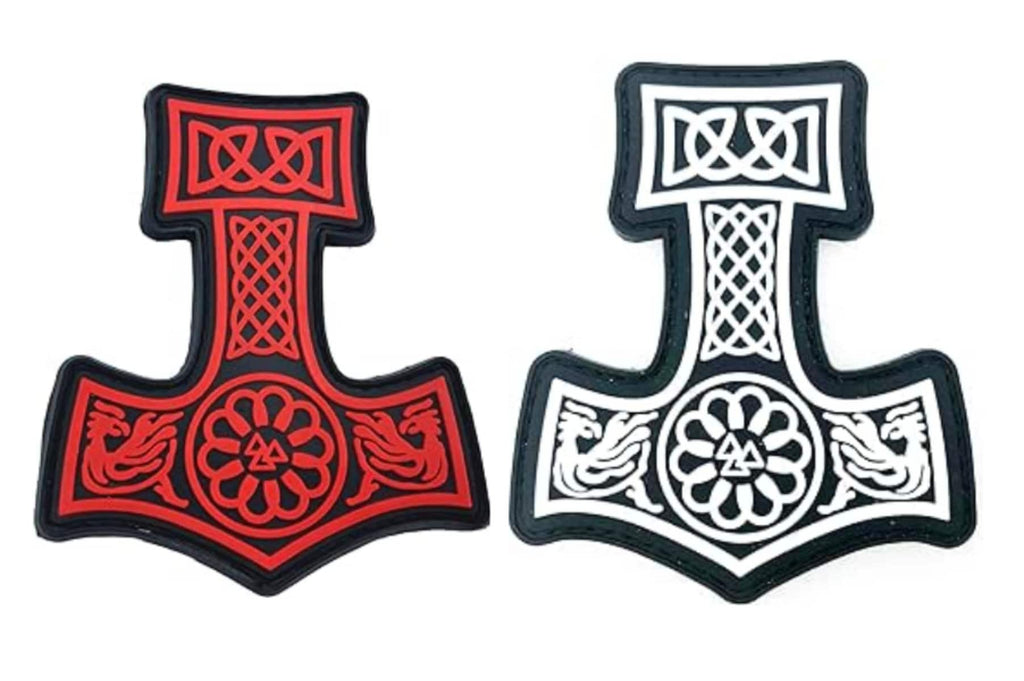 Thors Hammer Mjölnir Viking Norse PVC Airsoft Paintball Cosplay Morale Patch