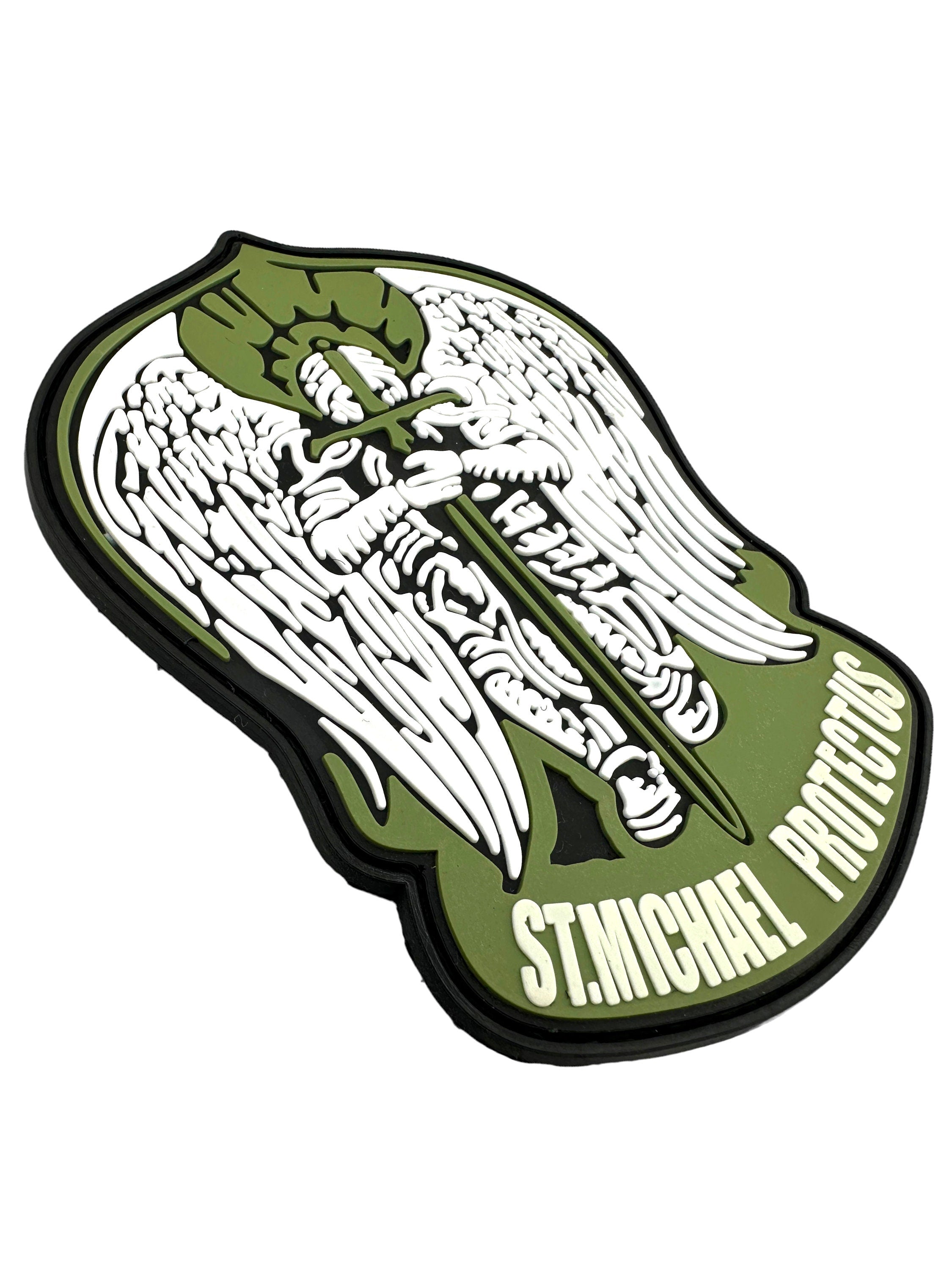 St Michael Protect Us Templar Tactical PVC Airsoft Paintball Cosplay Patch