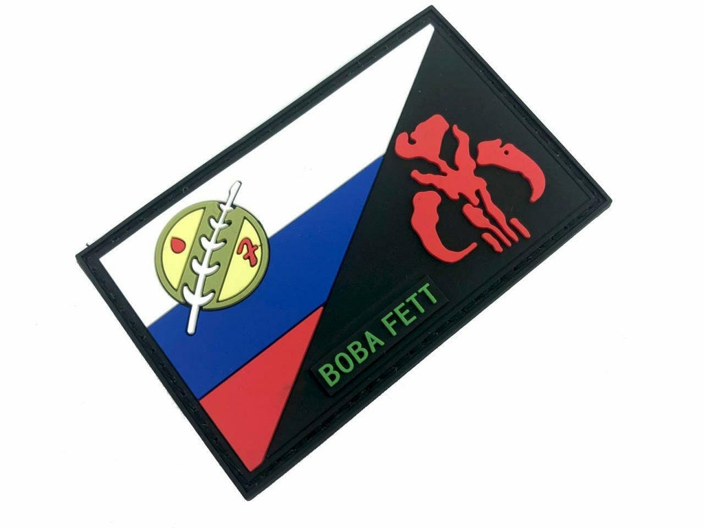 Russia Россия Flag Bounty Hunter Boba Fett Bantha Skull Cosplay Airsoft PVC Fan Morale Patch