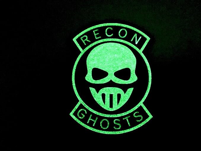 Recon Ghosts Glow In The Dark Airsoft PVC Airsoft Paintball Morale Team Patch